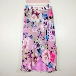 American Glamour Badgley Mischka Maxi Skirt sz L